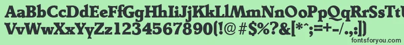 フォントDerringerserialHeavyRegular – 緑の背景に黒い文字