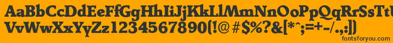 DerringerserialHeavyRegular-Schriftart – Schwarze Schriften auf orangefarbenem Hintergrund