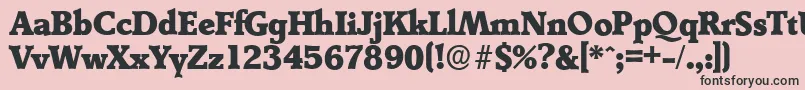 フォントDerringerserialHeavyRegular – ピンクの背景に黒い文字