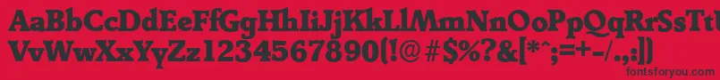 フォントDerringerserialHeavyRegular – 赤い背景に黒い文字