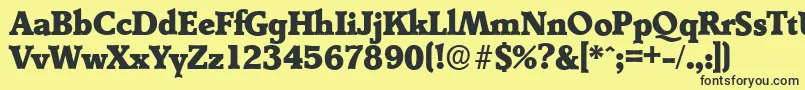DerringerserialHeavyRegular-Schriftart – Schwarze Schriften auf gelbem Hintergrund