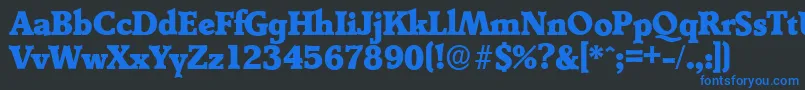 フォントDerringerserialHeavyRegular – 黒い背景に青い文字