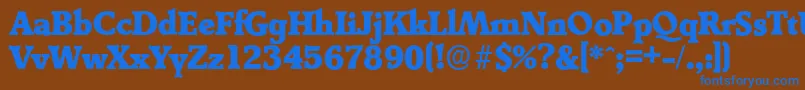 Шрифт DerringerserialHeavyRegular – синие шрифты на коричневом фоне