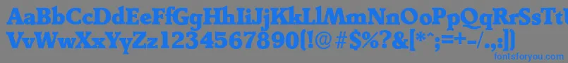 フォントDerringerserialHeavyRegular – 灰色の背景に青い文字