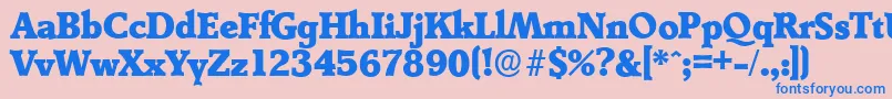 フォントDerringerserialHeavyRegular – ピンクの背景に青い文字