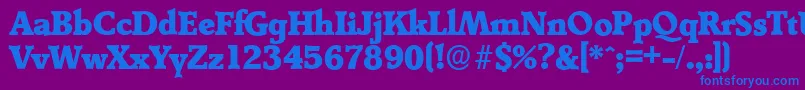 DerringerserialHeavyRegular-Schriftart – Blaue Schriften auf violettem Hintergrund
