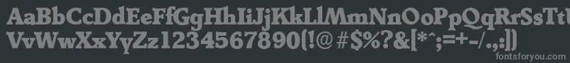 フォントDerringerserialHeavyRegular – 黒い背景に灰色の文字