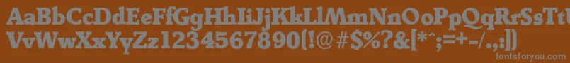 DerringerserialHeavyRegular-fontti – harmaat kirjasimet ruskealla taustalla