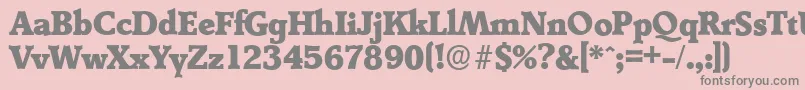 フォントDerringerserialHeavyRegular – ピンクの背景に灰色の文字