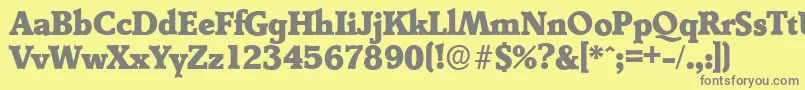 DerringerserialHeavyRegular-Schriftart – Graue Schriften auf gelbem Hintergrund
