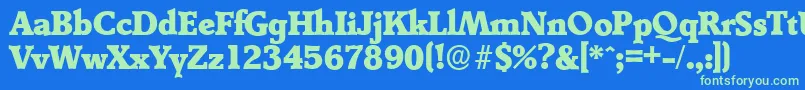 DerringerserialHeavyRegular Font – Green Fonts on Blue Background