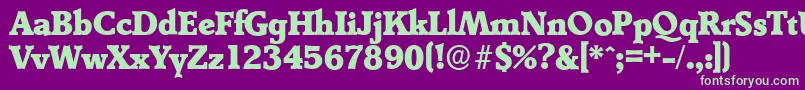 DerringerserialHeavyRegular-fontti – vihreät fontit violetilla taustalla