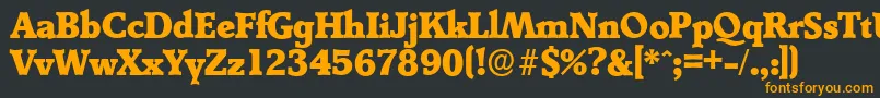 フォントDerringerserialHeavyRegular – 黒い背景にオレンジの文字