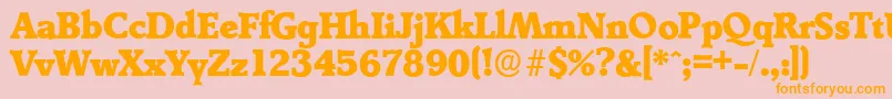 DerringerserialHeavyRegular-fontti – oranssit fontit vaaleanpunaisella taustalla