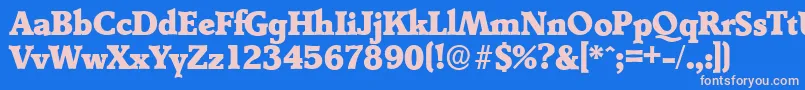 フォントDerringerserialHeavyRegular – ピンクの文字、青い背景