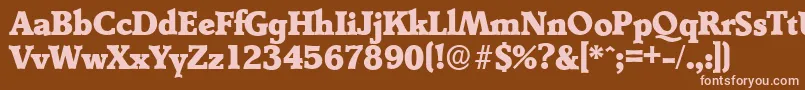 DerringerserialHeavyRegular-fontti – vaaleanpunaiset fontit ruskealla taustalla