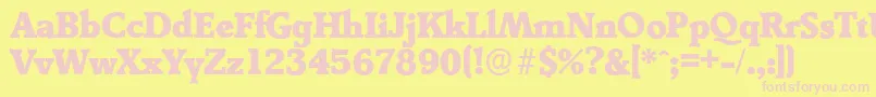 DerringerserialHeavyRegular-fontti – vaaleanpunaiset fontit keltaisella taustalla