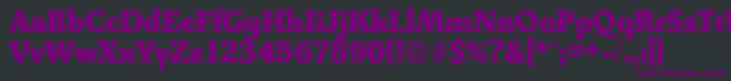 DerringerserialHeavyRegular-fontti – violetit fontit mustalla taustalla