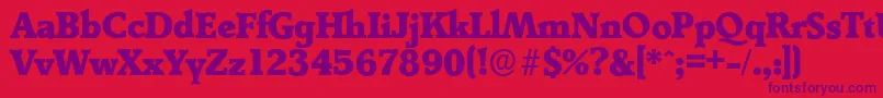 DerringerserialHeavyRegular-fontti – violetit fontit punaisella taustalla
