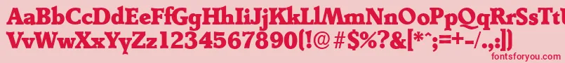 フォントDerringerserialHeavyRegular – ピンクの背景に赤い文字