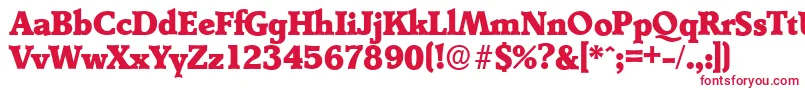 DerringerserialHeavyRegular-fontti – punaiset fontit valkoisella taustalla