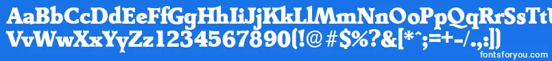 DerringerserialHeavyRegular-Schriftart – Weiße Schriften auf blauem Hintergrund