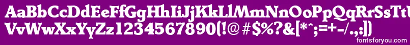 DerringerserialHeavyRegular-fontti – valkoiset fontit violetilla taustalla