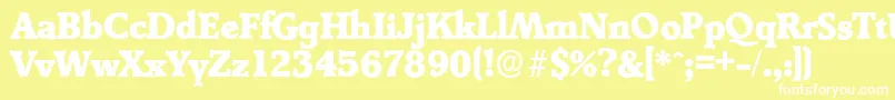 Шрифт DerringerserialHeavyRegular – белые шрифты на жёлтом фоне