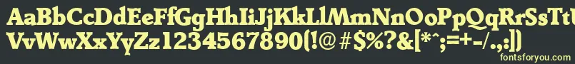 フォントDerringerserialHeavyRegular – 黒い背景に黄色の文字