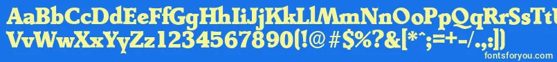 フォントDerringerserialHeavyRegular – 黄色の文字、青い背景