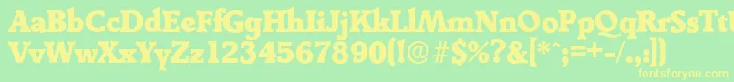 DerringerserialHeavyRegular Font – Yellow Fonts on Green Background