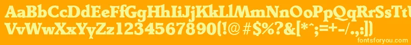 Шрифт DerringerserialHeavyRegular – жёлтые шрифты на оранжевом фоне