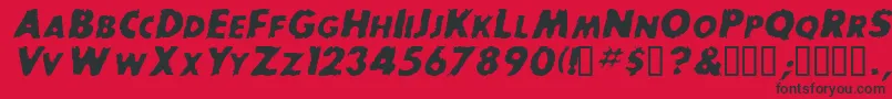 BaddogscapssskItalic Font – Black Fonts on Red Background