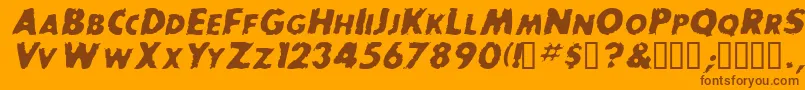 BaddogscapssskItalic Font – Brown Fonts on Orange Background