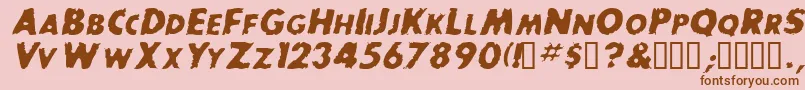 BaddogscapssskItalic Font – Brown Fonts on Pink Background