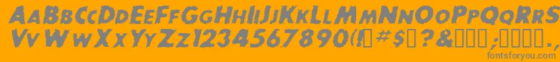 BaddogscapssskItalic Font – Gray Fonts on Orange Background