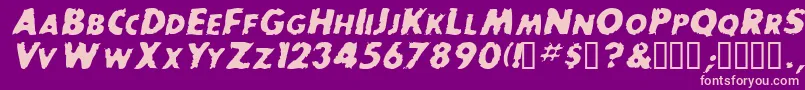 Fonte BaddogscapssskItalic – fontes rosa em um fundo violeta
