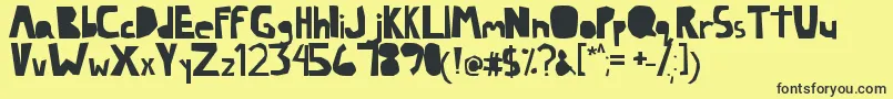 Lazy Font – Black Fonts on Yellow Background