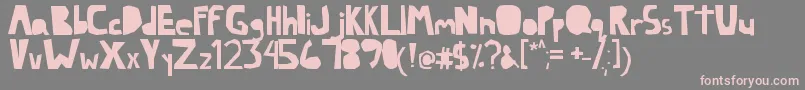 Lazy Font – Pink Fonts on Gray Background