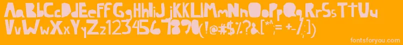 Lazy-Schriftart – Rosa Schriften auf orangefarbenem Hintergrund