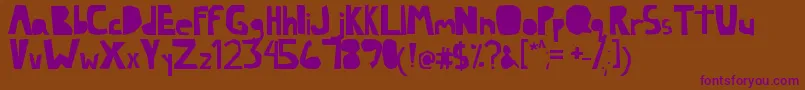 Lazy Font – Purple Fonts on Brown Background