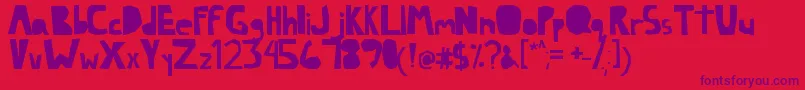 Police Lazy – polices violettes sur fond rouge