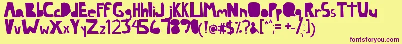 Lazy Font – Purple Fonts on Yellow Background