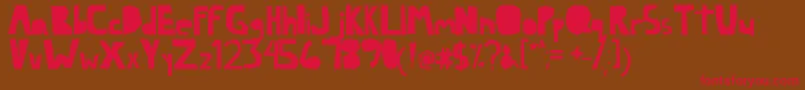 Lazy Font – Red Fonts on Brown Background