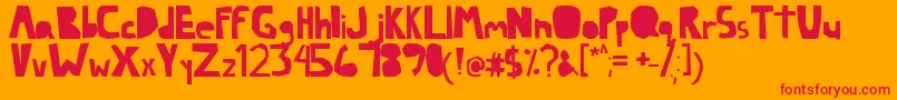 Lazy Font – Red Fonts on Orange Background