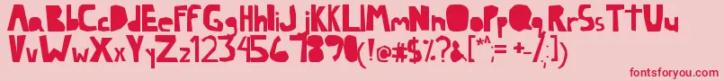 Lazy Font – Red Fonts on Pink Background
