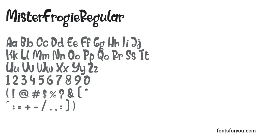 A fonte MisterFrogieRegular – alfabeto, números, caracteres especiais