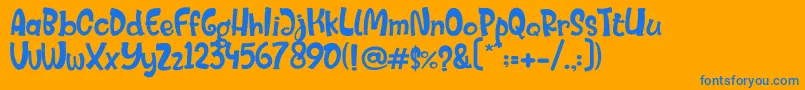 MisterFrogieRegular Font – Blue Fonts on Orange Background