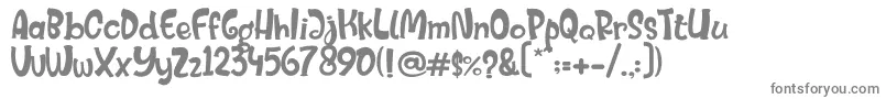 MisterFrogieRegular-fontti – harmaat kirjasimet valkoisella taustalla