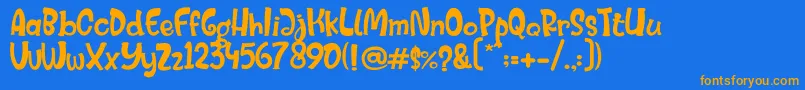 MisterFrogieRegular Font – Orange Fonts on Blue Background